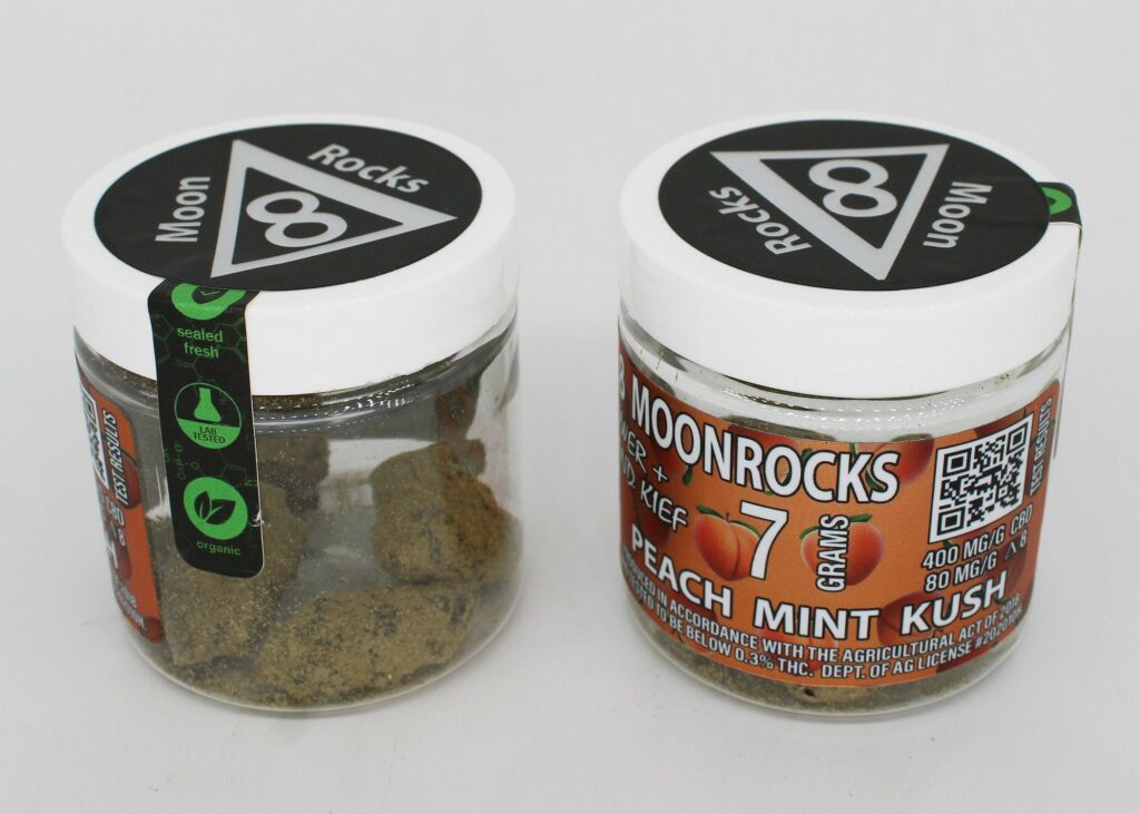 PEACH MINT KUSH ADDED TO PRE-PACKAGED DELTA 8 THC MOONROCKS